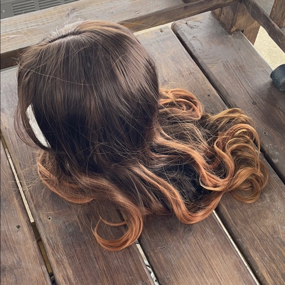 copper ombré wig pretty wig dark brown balayage waves 26 inch long NWT - Picture 13 of 16